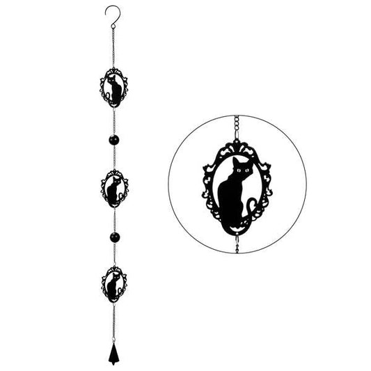 13788 Black Cat Hanging Outdoor Decoration - Spiral Circle