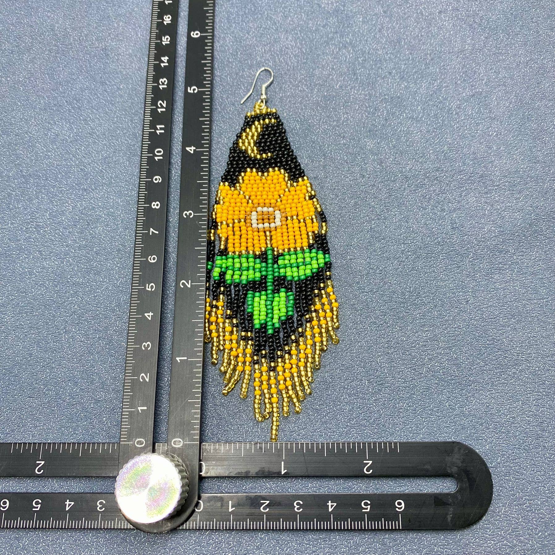 Sunflower Seed Beads Fringe Earrings