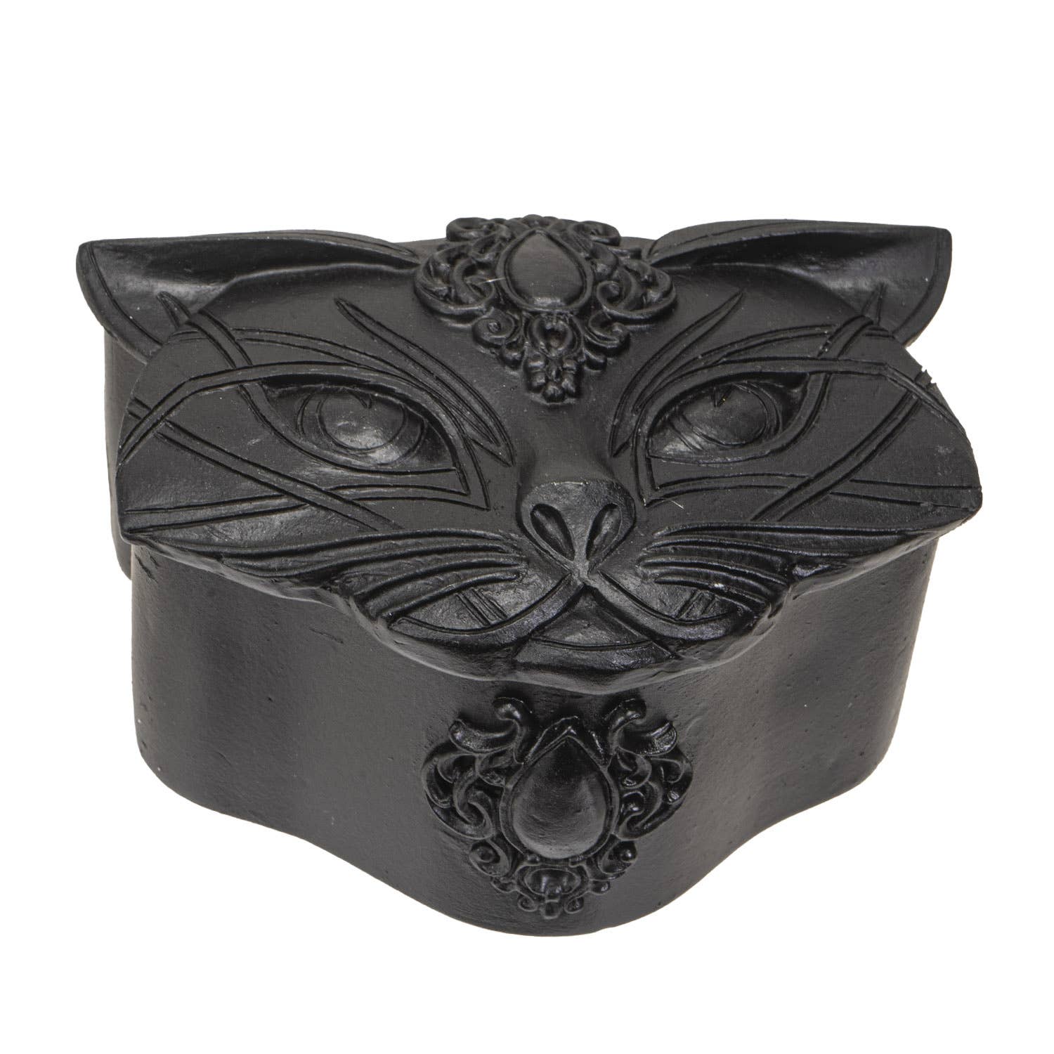 14517 Sacred Black Cat Trinket Box C/36 - Spiral Circle