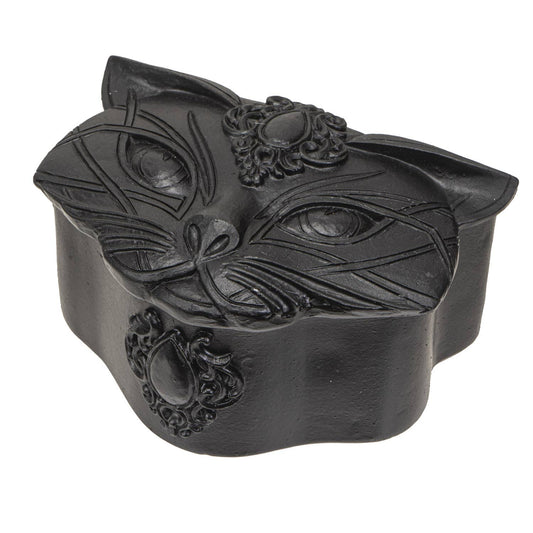 14517 Sacred Black Cat Trinket Box C/36 - Spiral Circle