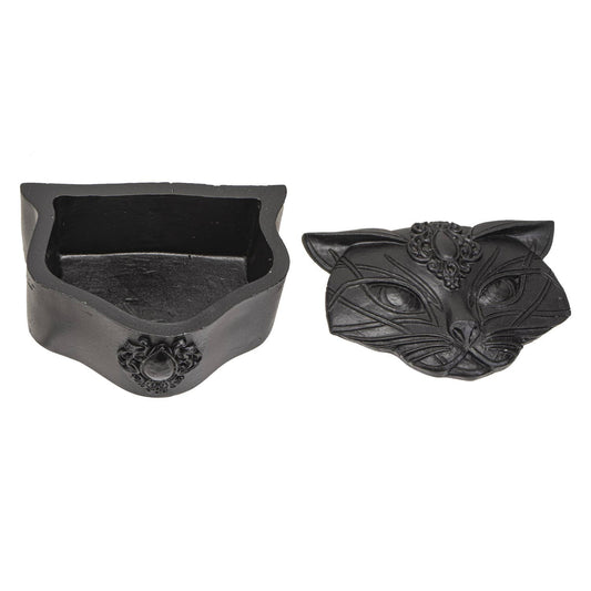 14517 Sacred Black Cat Trinket Box C/36 - Spiral Circle