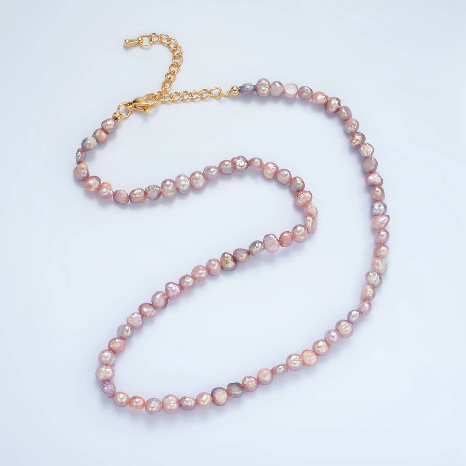 14K Gold Filled Purple Freshwater Pearl Necklace | WA2634 - Spiral Circle