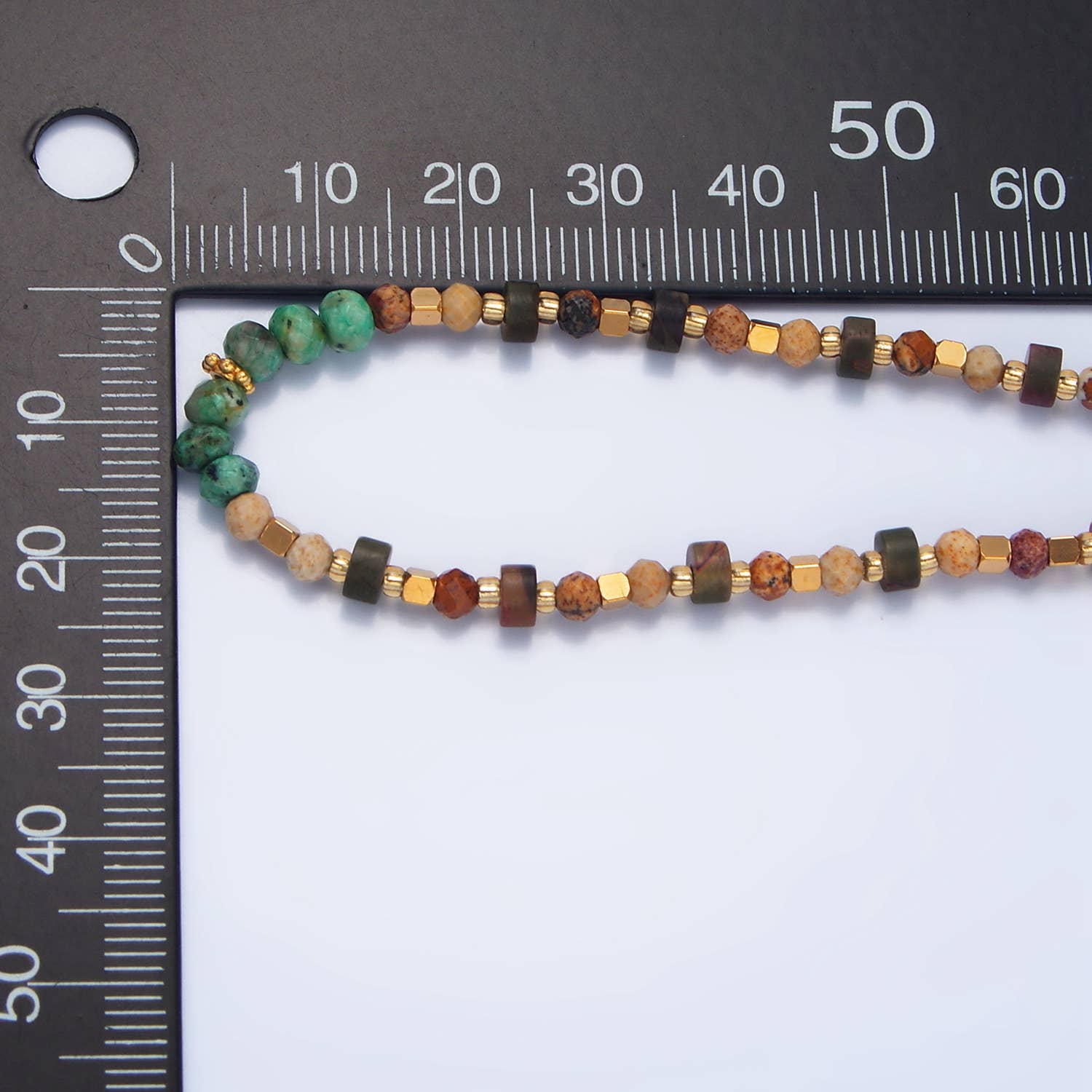 14K Gold Filled Turquoise Citrine Beaded Necklace | WA - 2647 - Spiral Circle