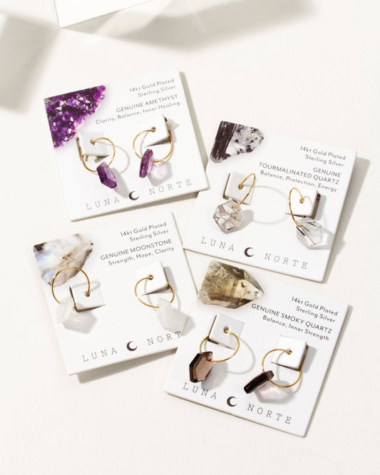 14Kt Sterling Silver Geometry Mini Hoop Earrings - Aquamarine - Spiral Circle