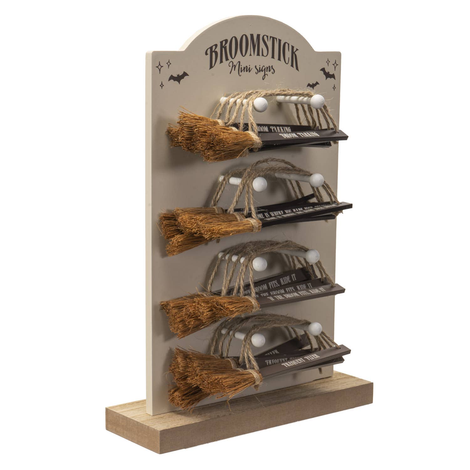 15314 24PC Broomstick Mini Signs w/ Display Halloween Decor - Spiral Circle