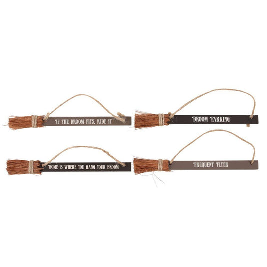 15314 24PC Broomstick Mini Signs w/ Display Halloween Decor - Spiral Circle