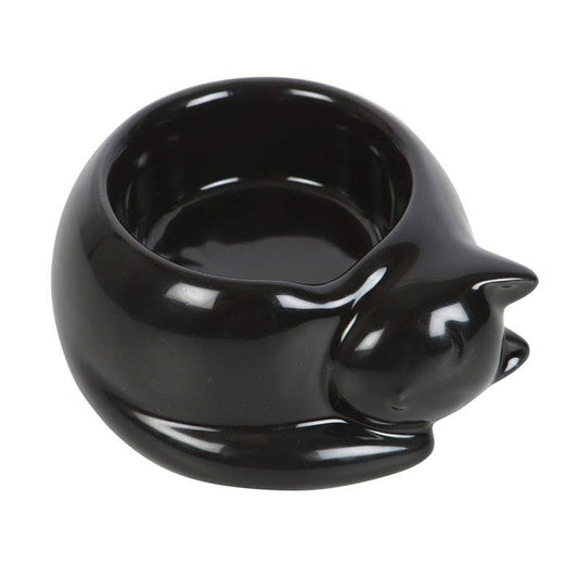 15810 Black Cat Tealight Candle Holder - Spiral Circle
