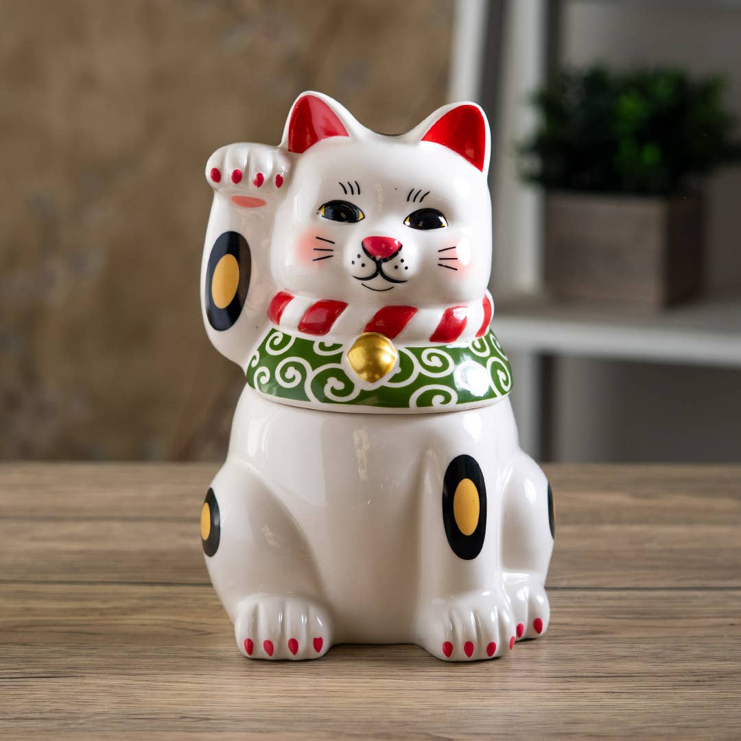 15847 Maneki - Neko Cooke Jar - Spiral Circle
