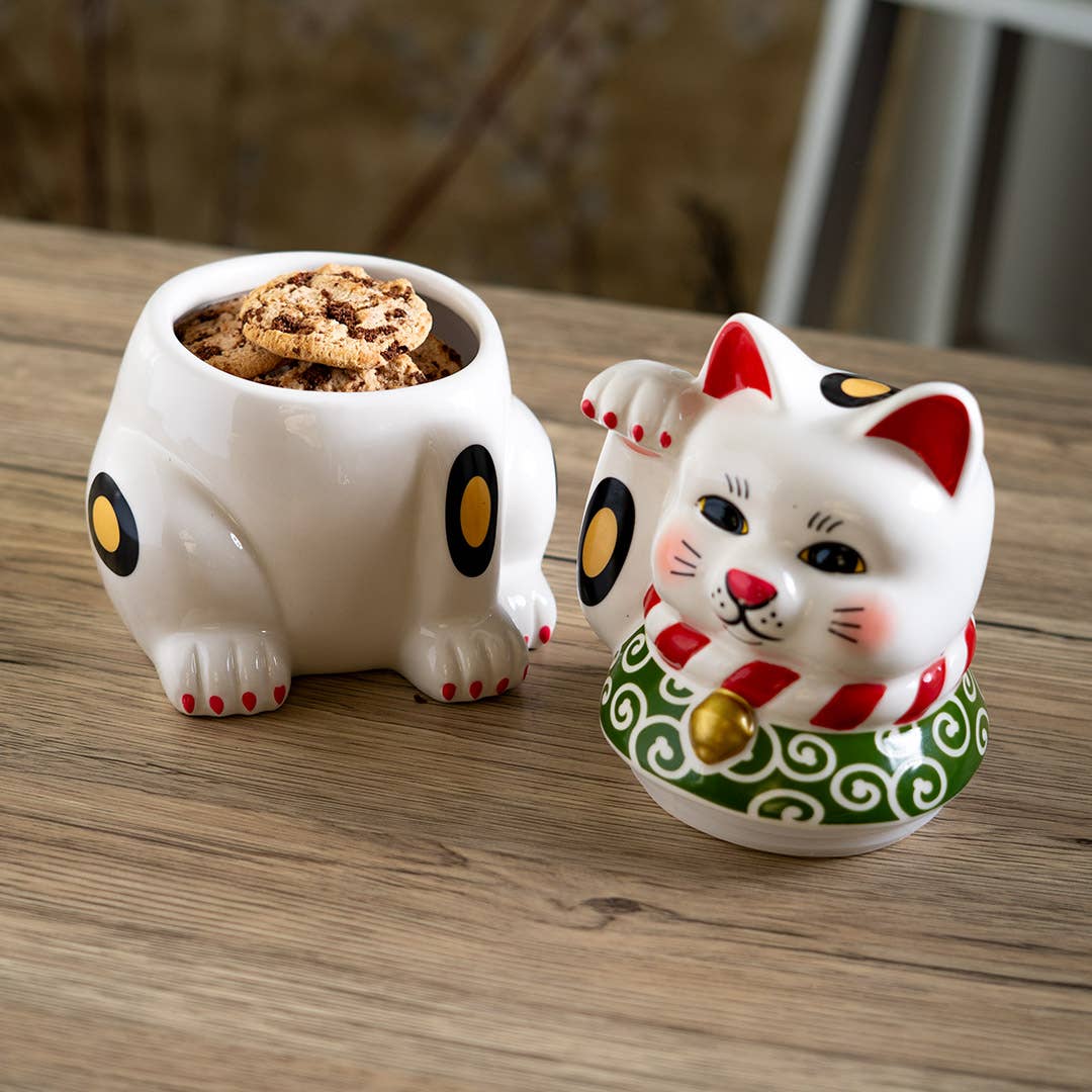 15847 Maneki - Neko Cooke Jar - Spiral Circle