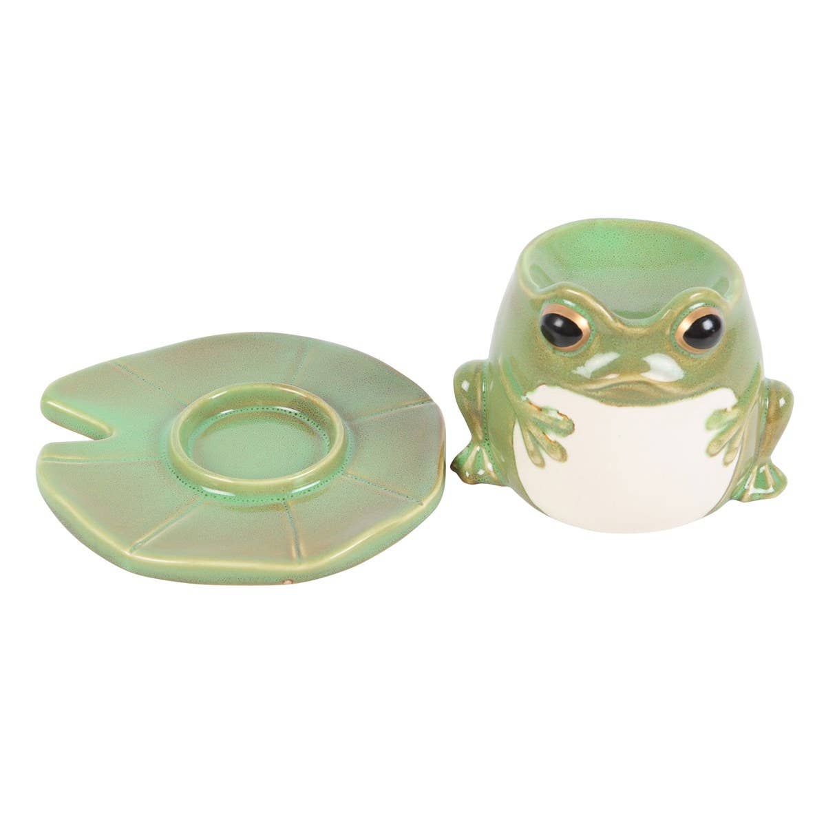 16012 Frog on Lily Pad Metal Oil Burner - Spiral Circle