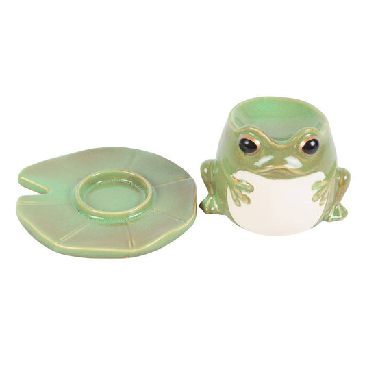 16012 Frog on Lily Pad Metal Oil Burner - Spiral Circle