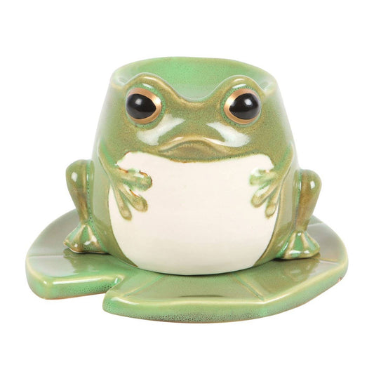 16012 Frog on Lily Pad Metal Oil Burner - Spiral Circle