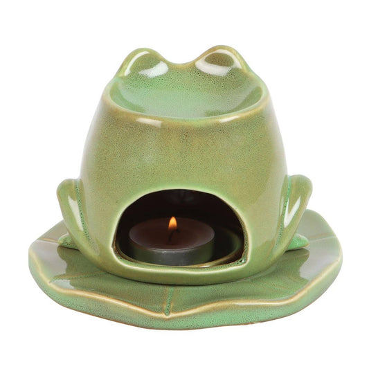 16012 Frog on Lily Pad Metal Oil Burner - Spiral Circle