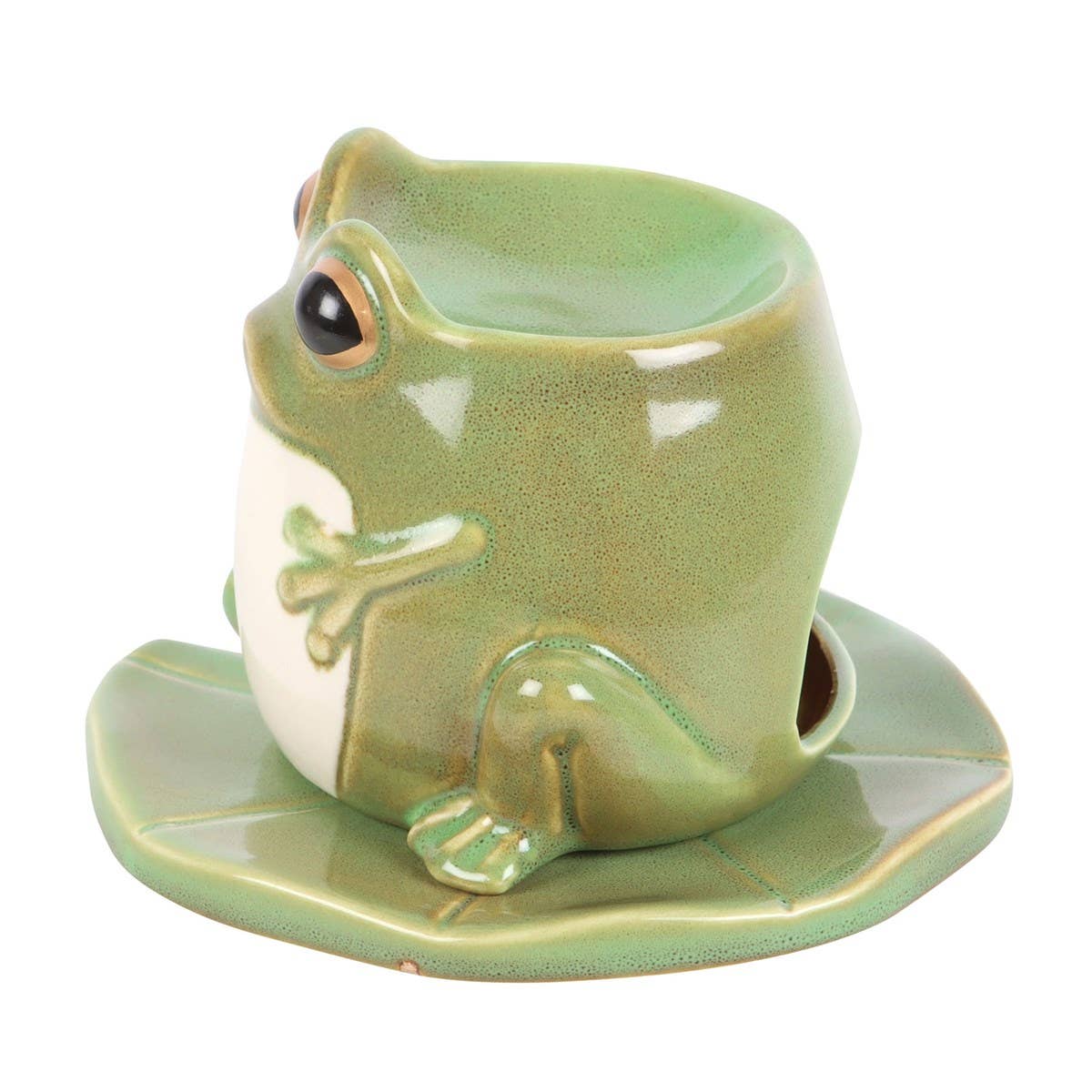 16012 Frog on Lily Pad Metal Oil Burner - Spiral Circle