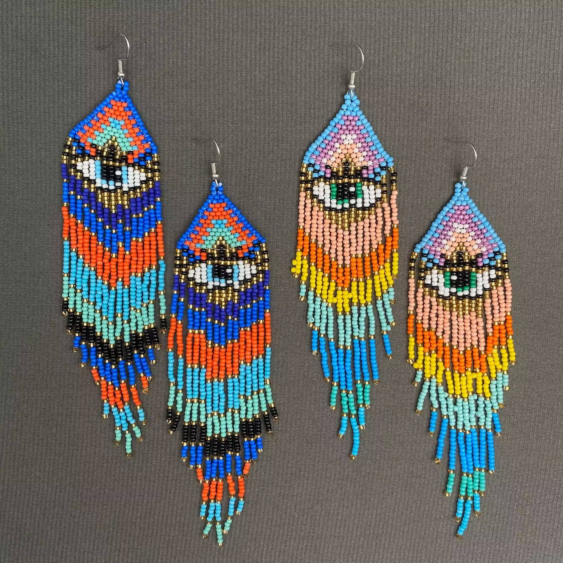 Evil Eyes Fringe Earrings