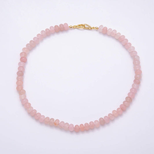 18K Gold Filled Gemstone 17 Inch Necklace - Spiral Circle
