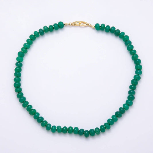 18K Gold Filled Gemstone 17 Inch Necklace - Spiral Circle