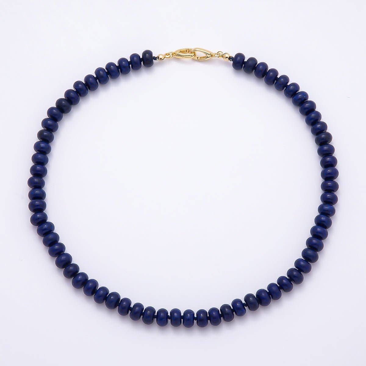 18K Gold Filled Gemstone 17 Inch Necklace - Spiral Circle