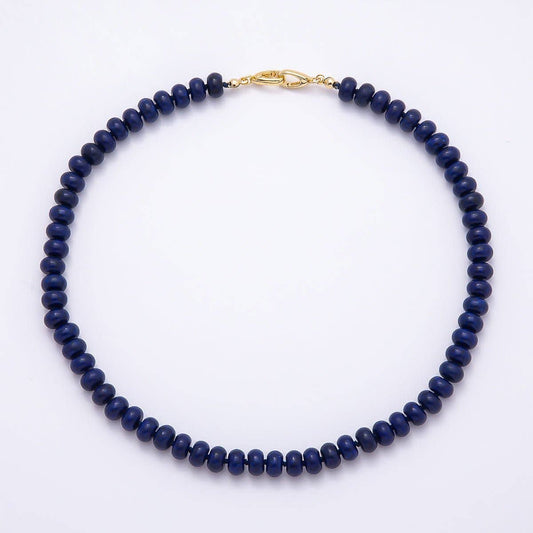 18K Gold Filled Gemstone 17 Inch Necklace - Spiral Circle
