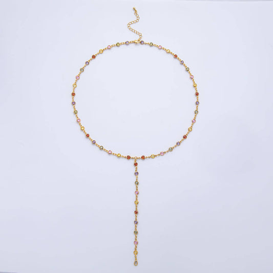 18K Gold Heart Lariat Necklace - Spiral Circle