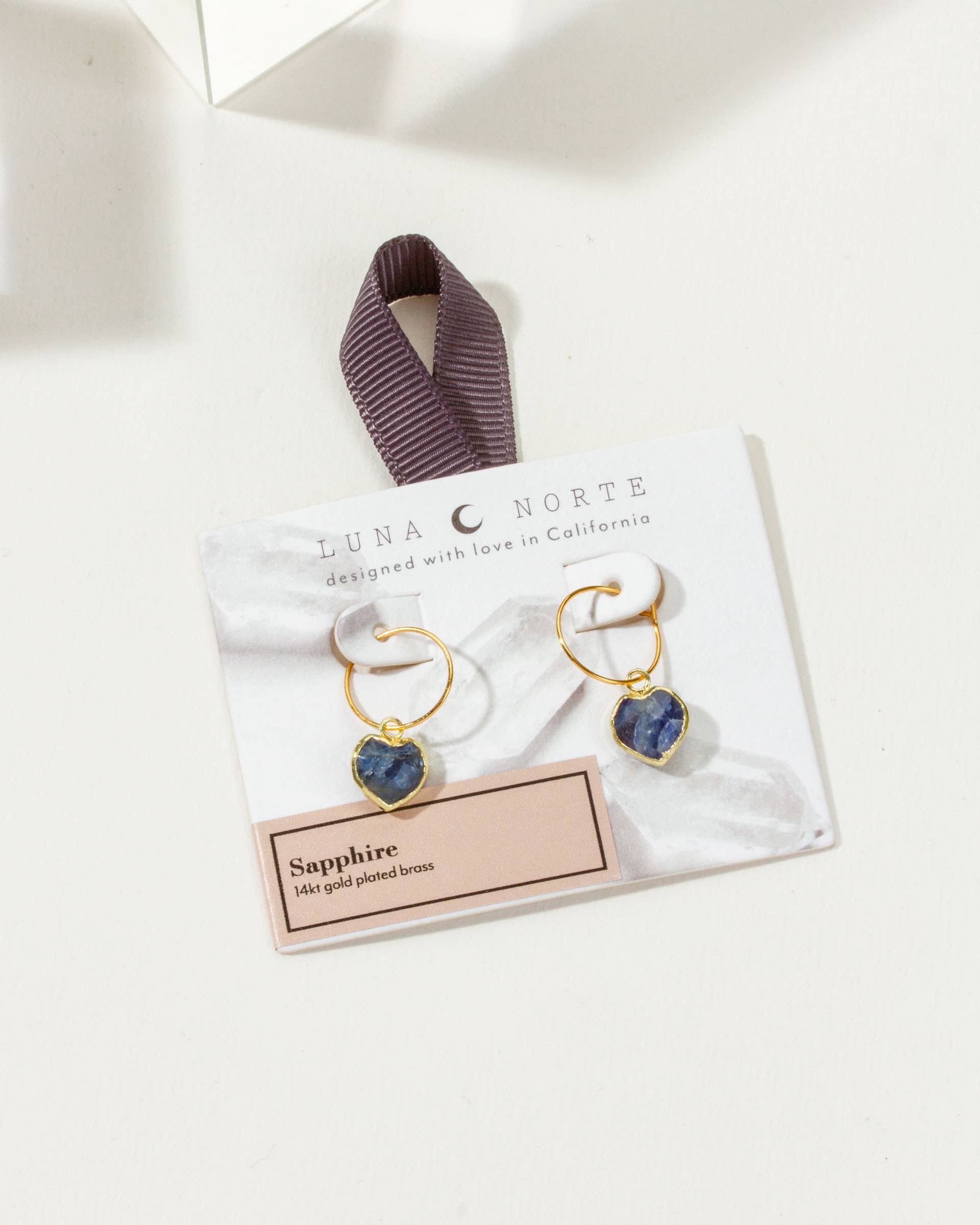 Conversation Heart Mini Hoop Earrings | Sapphire