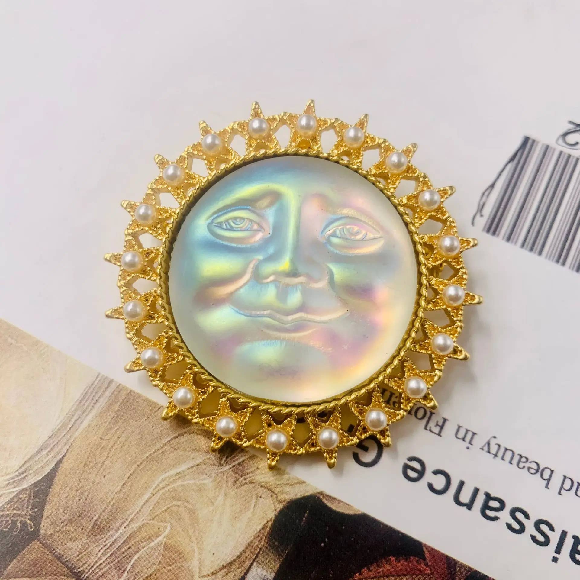 Vintage Medieval Sun Brooch