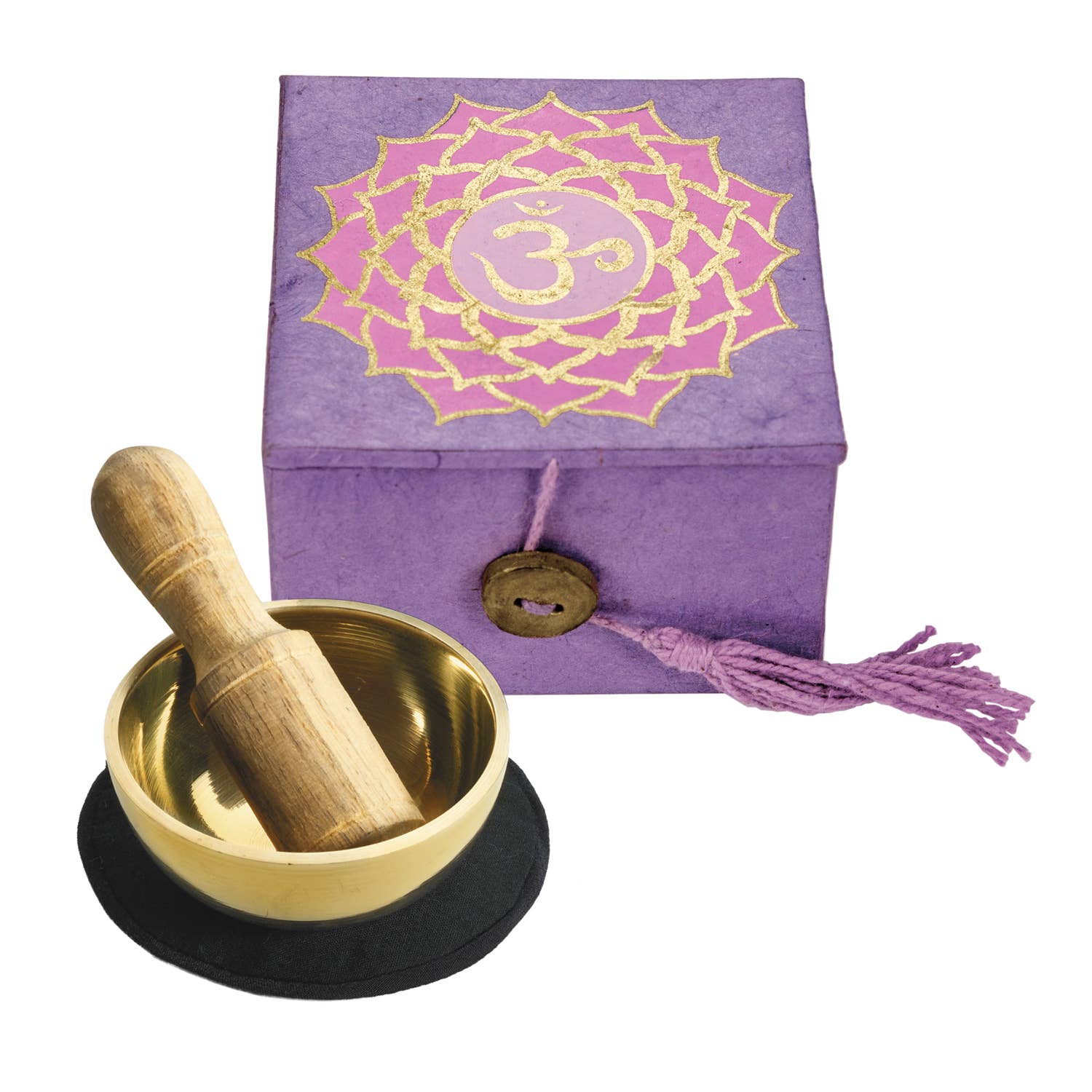 2" Crown Chakra Mini Meditation Bowl Box - Spiral Circle