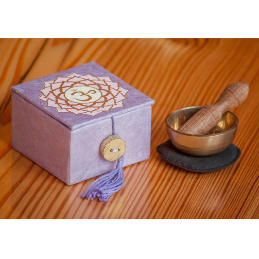 2" Crown Chakra Mini Meditation Bowl Box - Spiral Circle