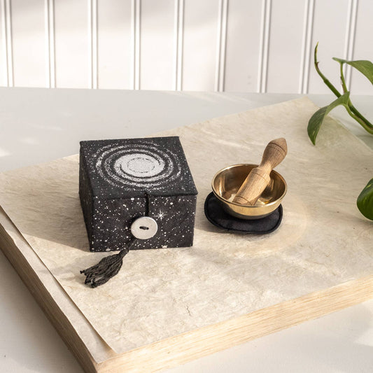 2" Galaxy Mini Meditation Bowl Box - Spiral Circle