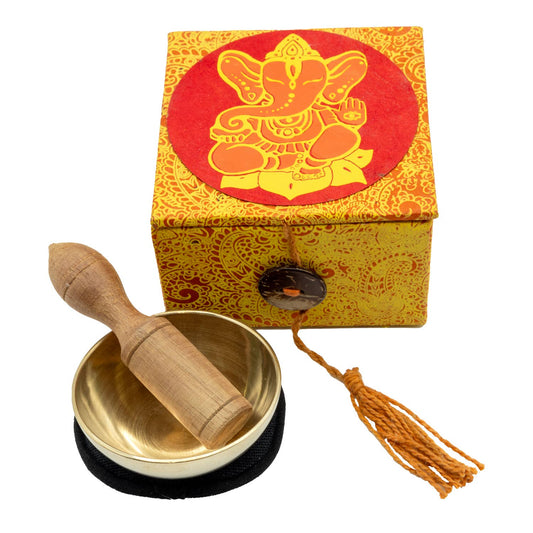 2" Ganesh Mini Meditation Bowl Box - Spiral Circle