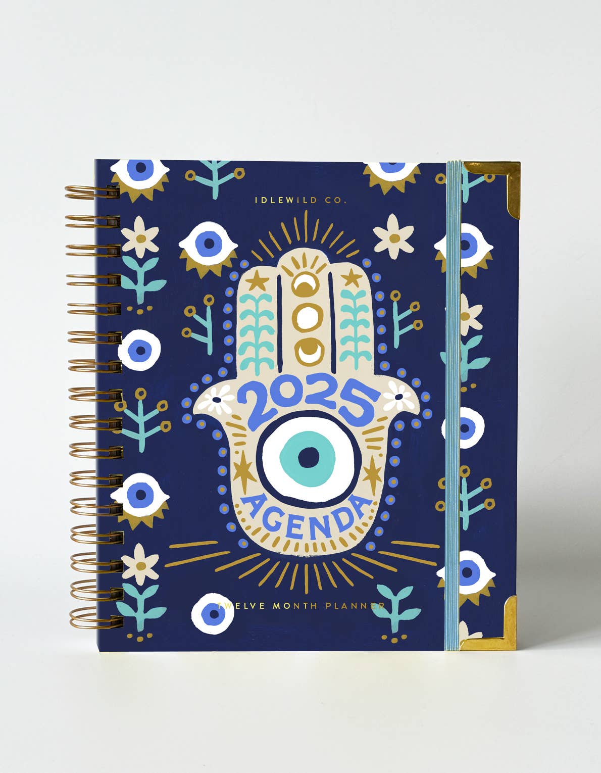 2025 Indigo Hamsa Planner - Spiral Circle