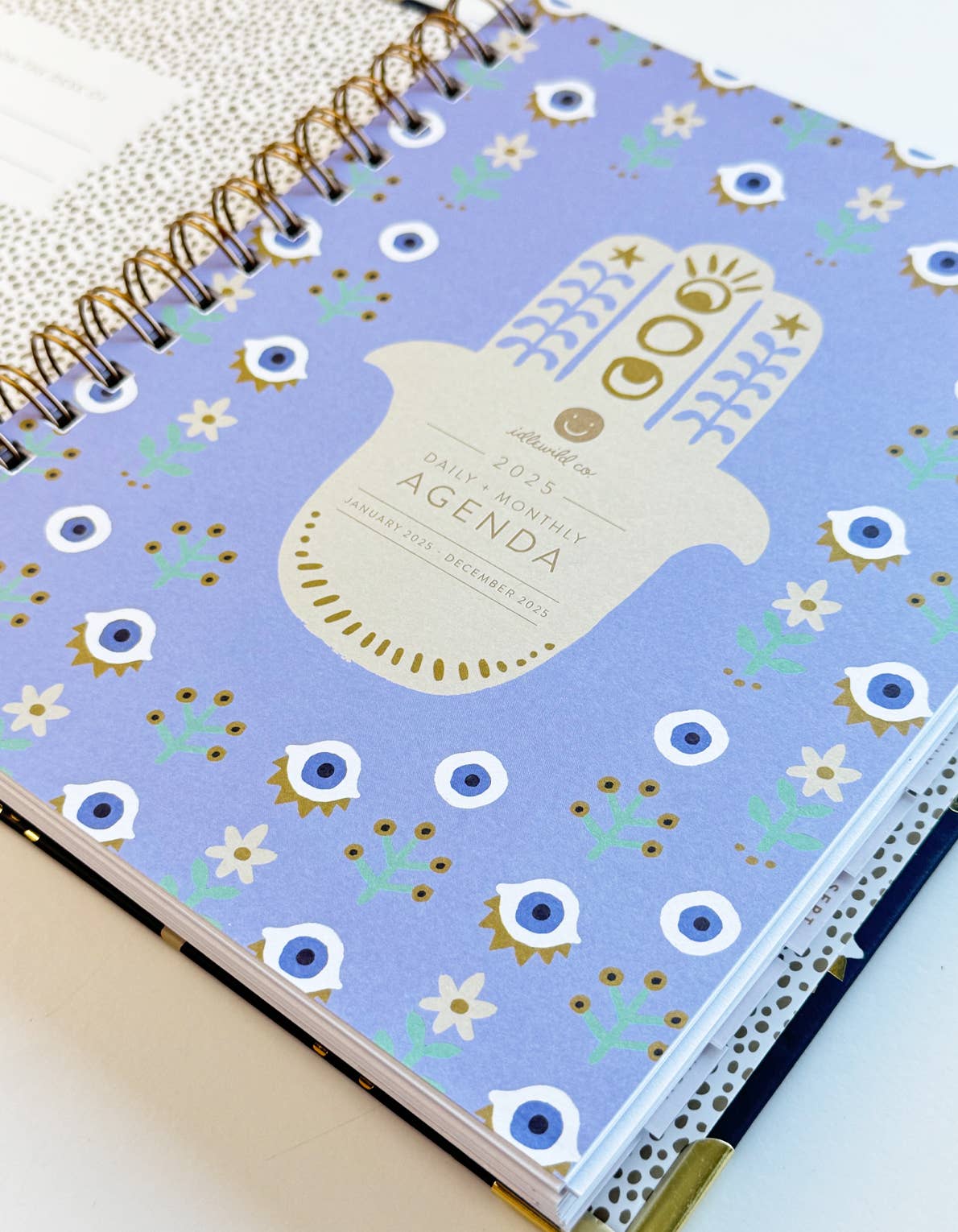 2025 Indigo Hamsa Planner - Spiral Circle