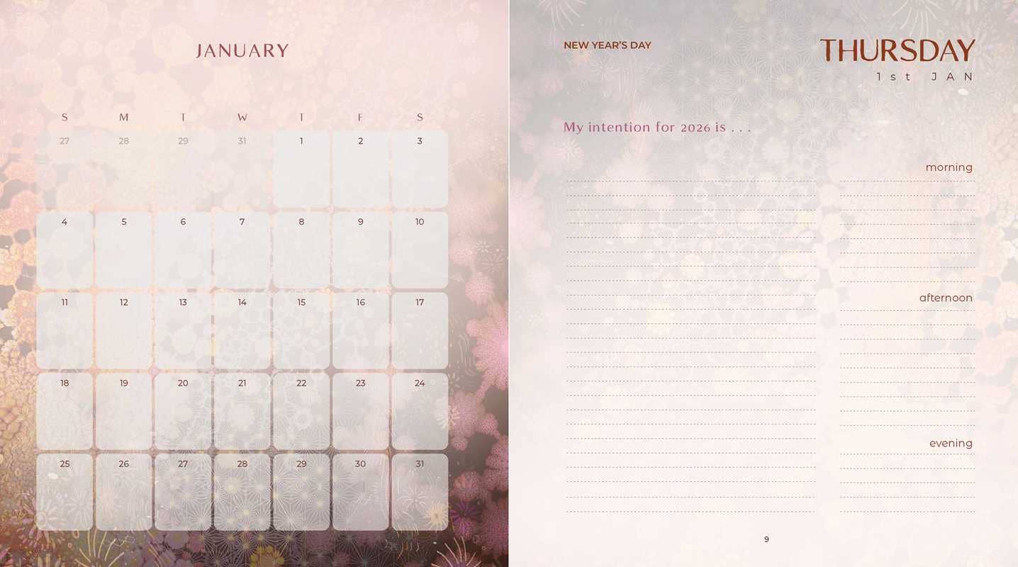 2026 Gratitude Diary and Daily Planner Calendar by Melanie Spears - Spiral Circle