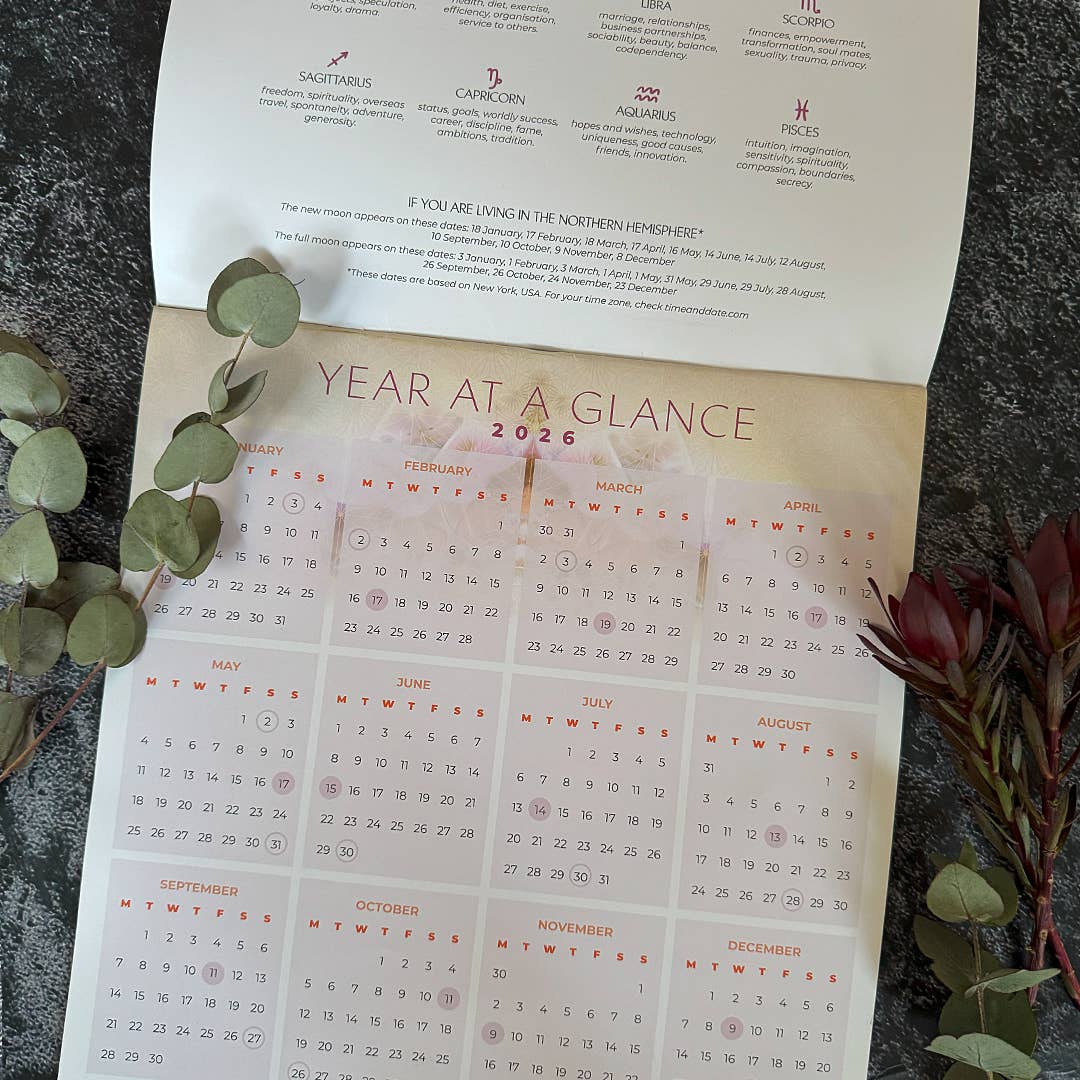 2026 Moon Wall Calendar by Melanie Spears - Spiral Circle