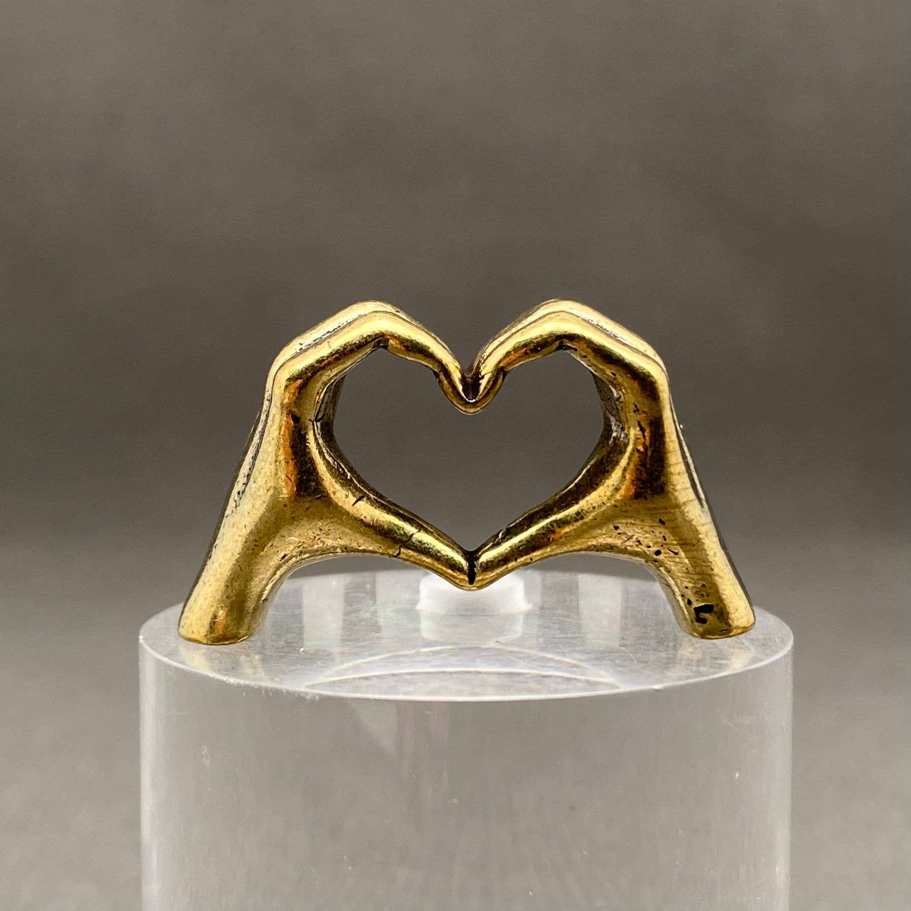 Hand Heart Gesture Brass Crafts Desktop Ornaments