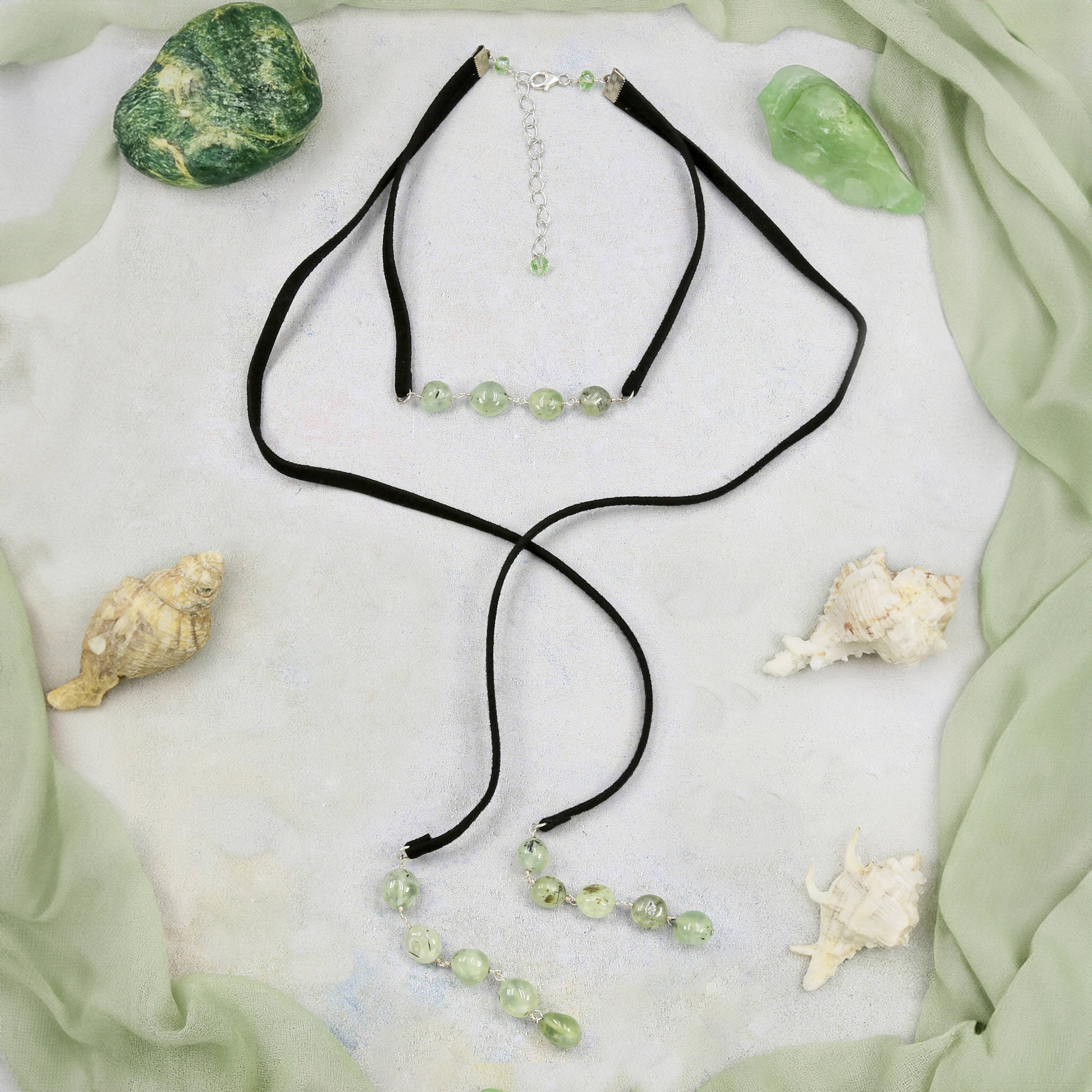 Harmony Glow Prehnite Lariat Choker