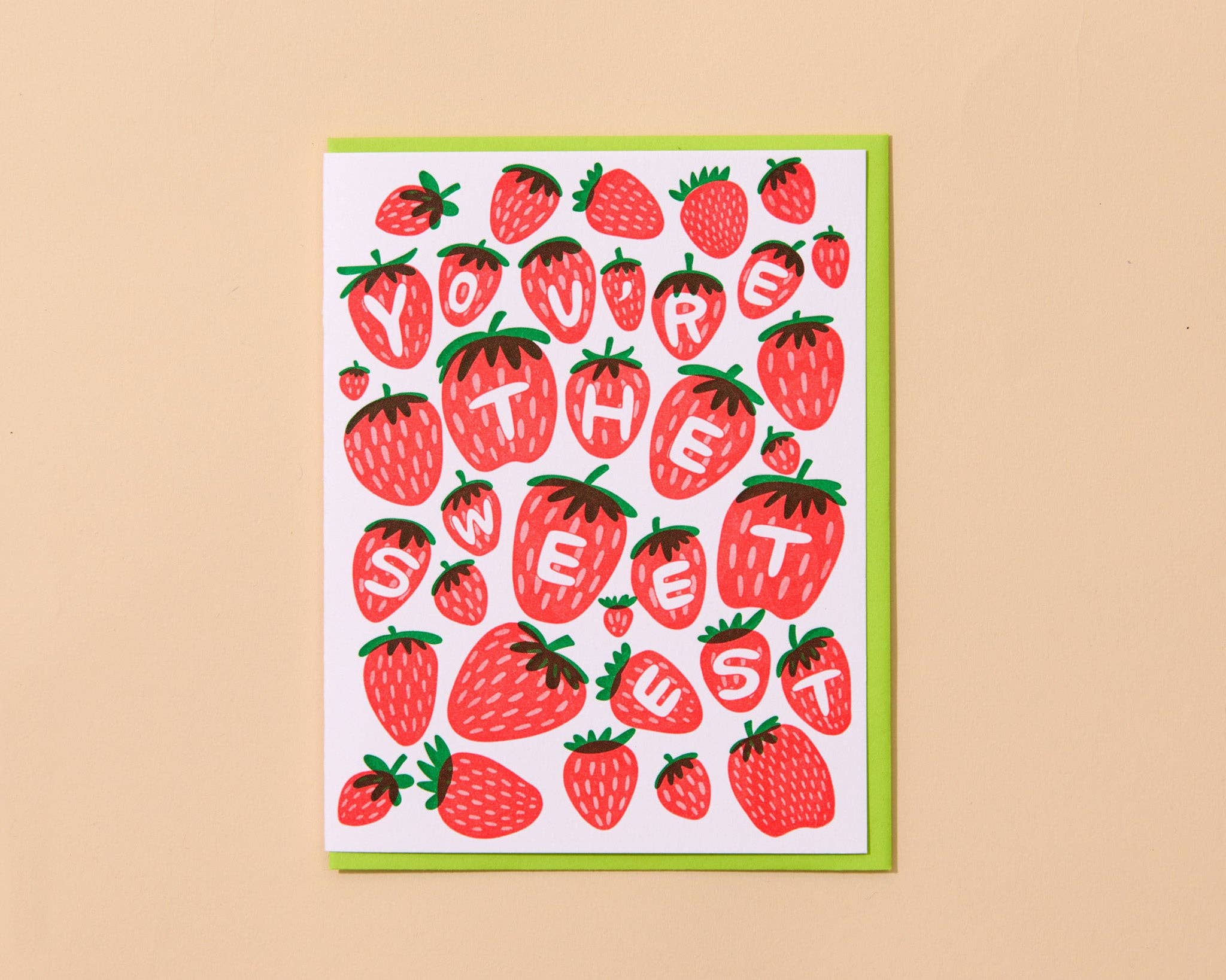 Letterpress Love & Friend Card—The Sweetest (Berry)