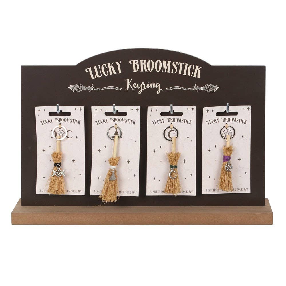 24PC Lucky Broomstick Keyrings Halloween Decor - Spiral Circle