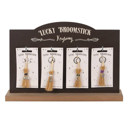 24PC Lucky Broomstick Keyrings Halloween Decor - Spiral Circle