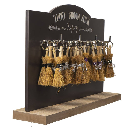 24PC Lucky Broomstick Keyrings Halloween Decor - Spiral Circle