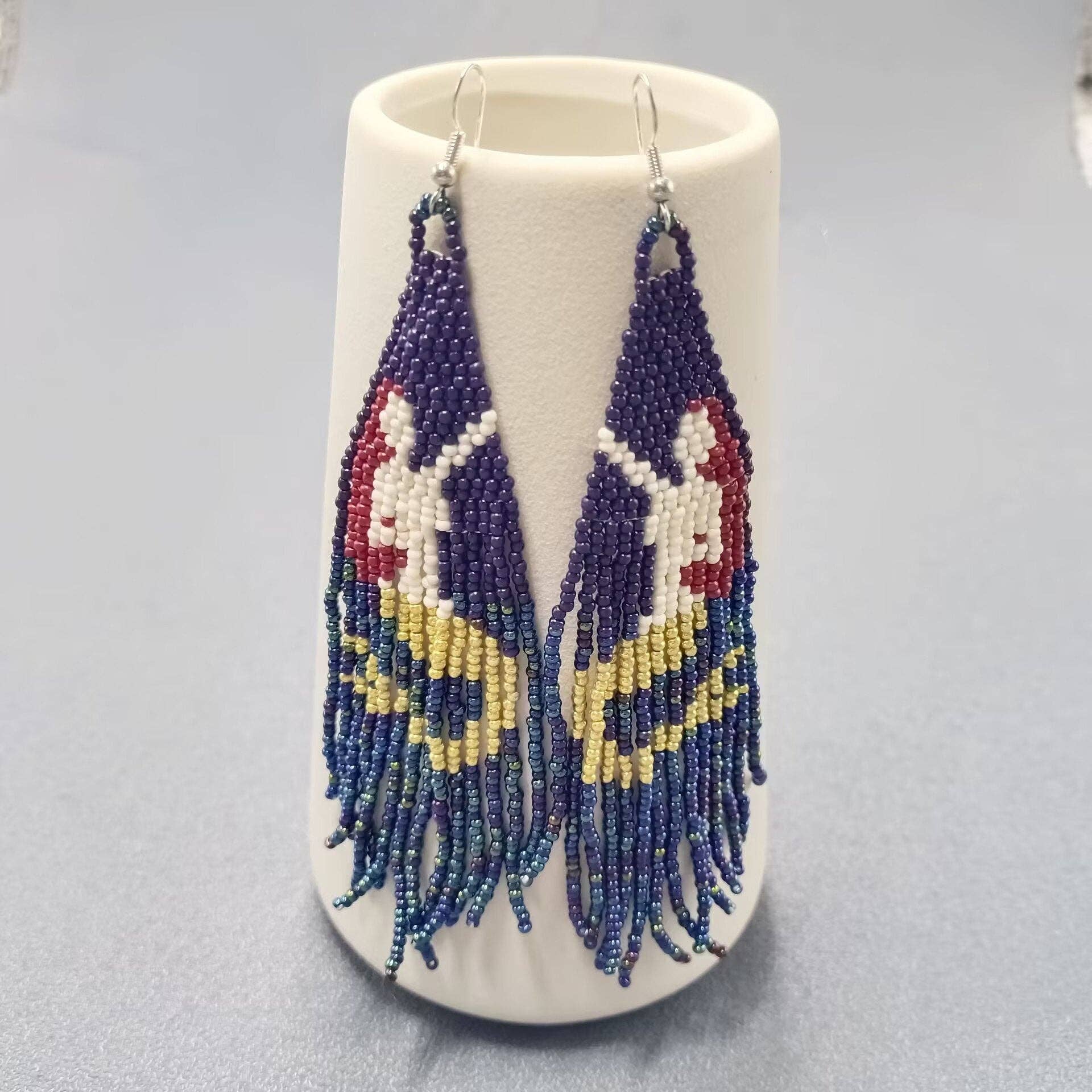 Mermaid Seed Beads Fringe Earrings
