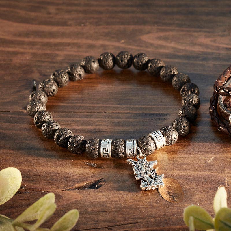Lava Elastic Beaded Bracelet