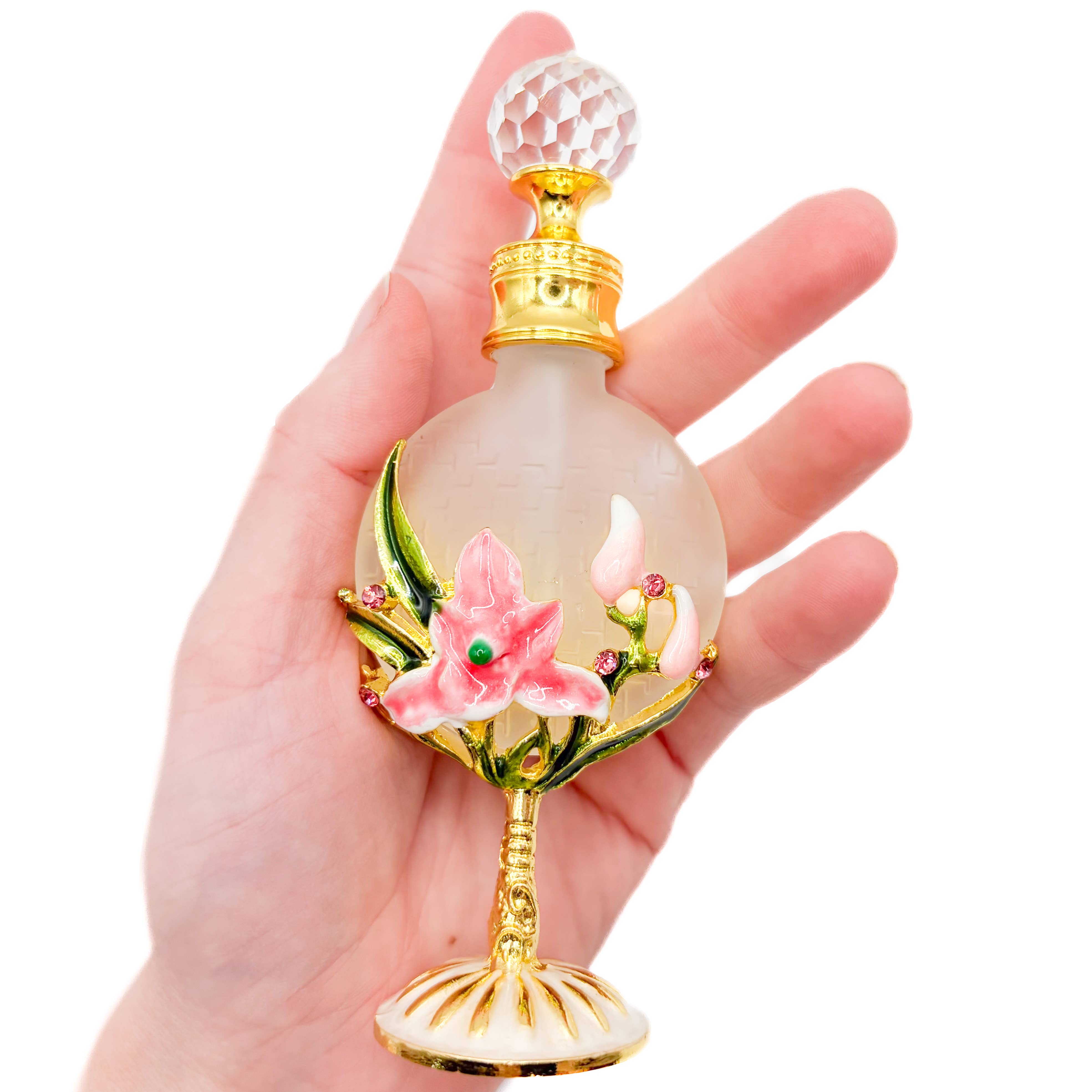 Perfume Bottle - Style 19 - Pink Lilies