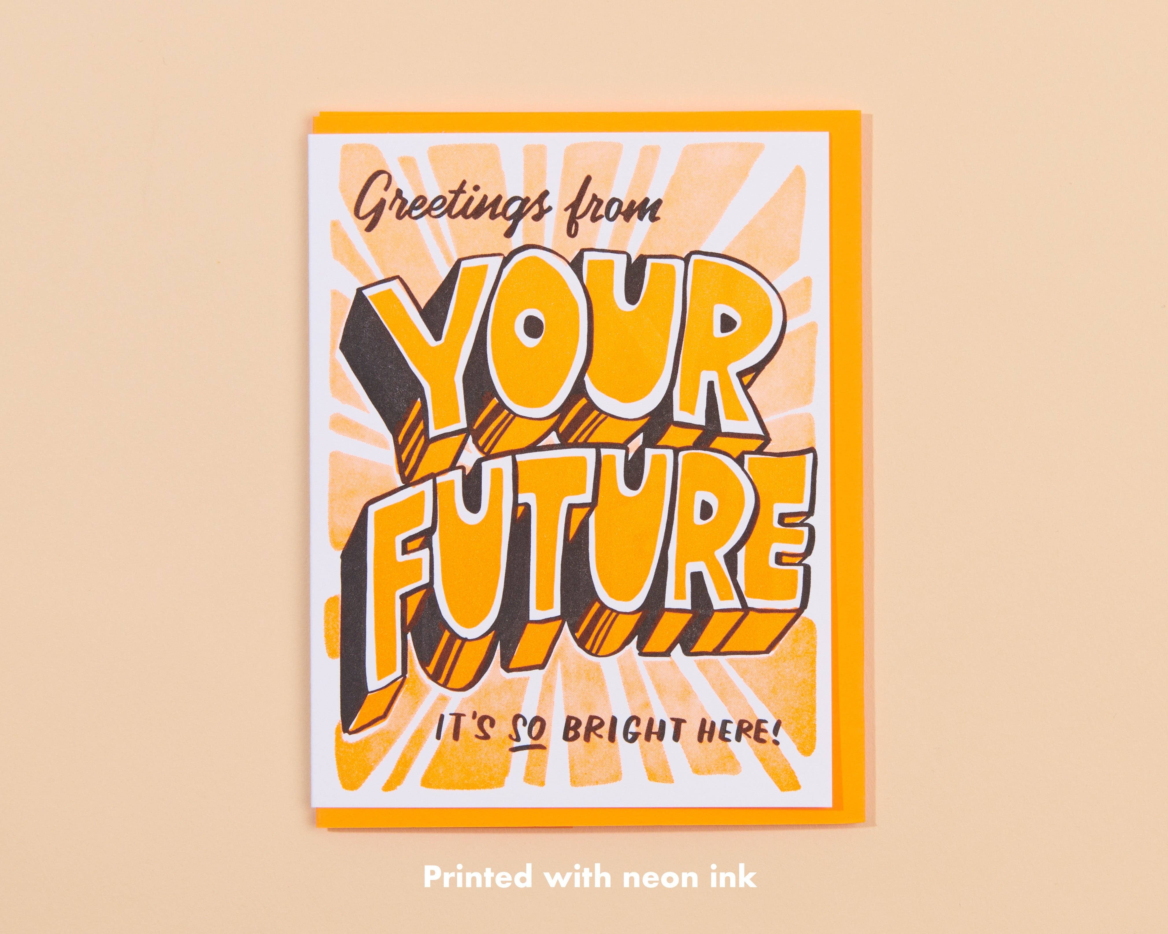 Letterpress Congrats Card—Your Future is Bright (Graduation)