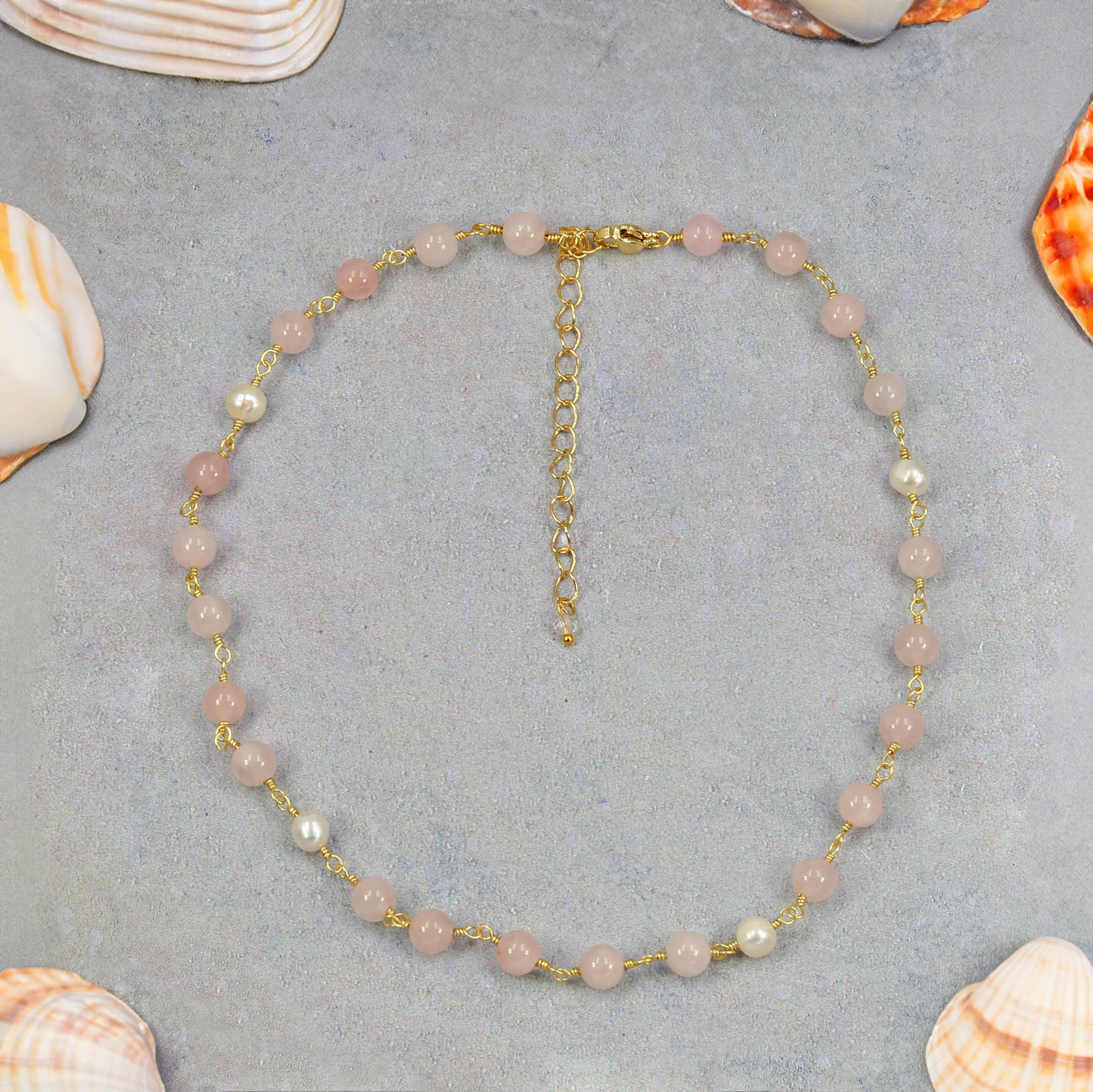 Blush Tide Rose Quartz Choker