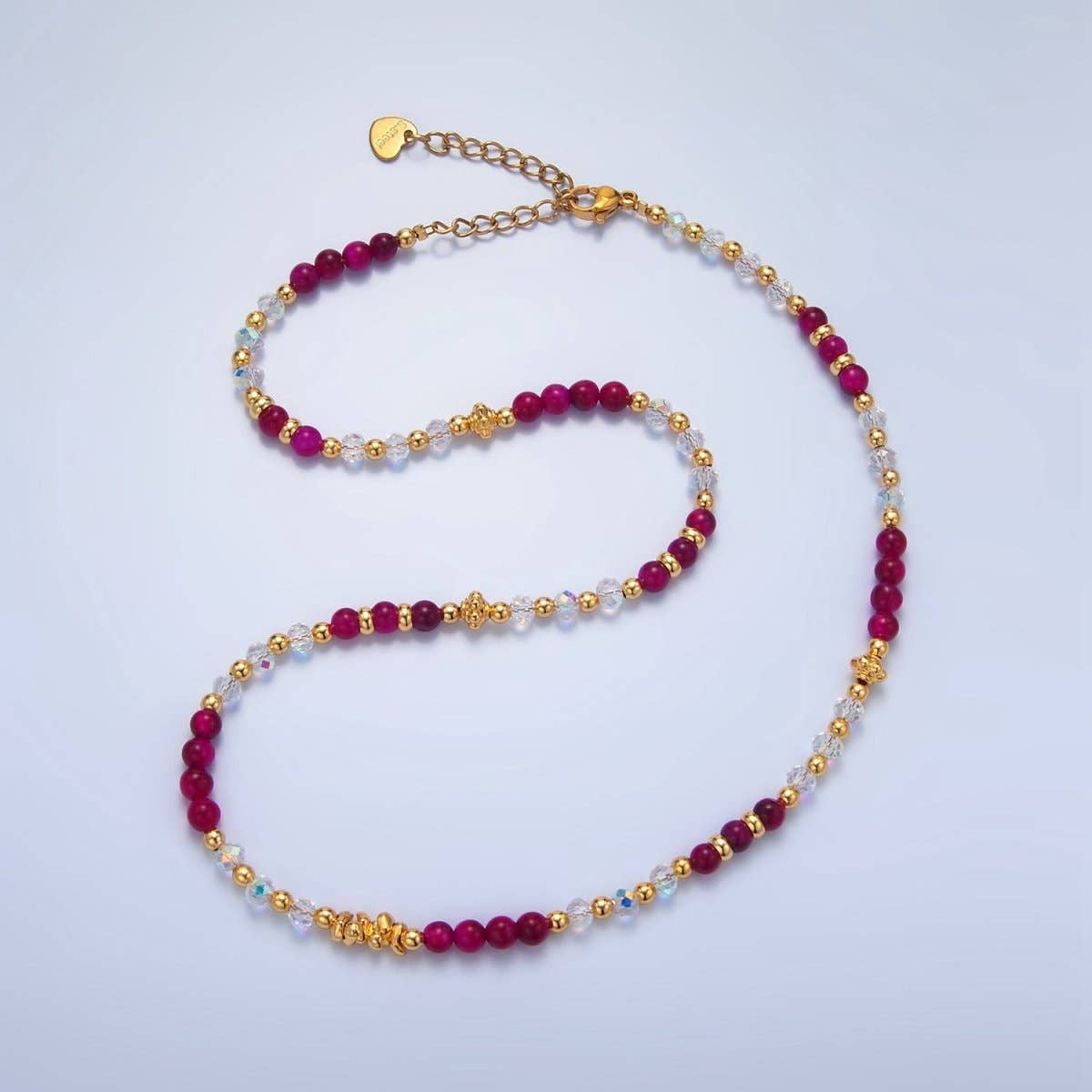 24K Gemstone Multifaceted Necklace