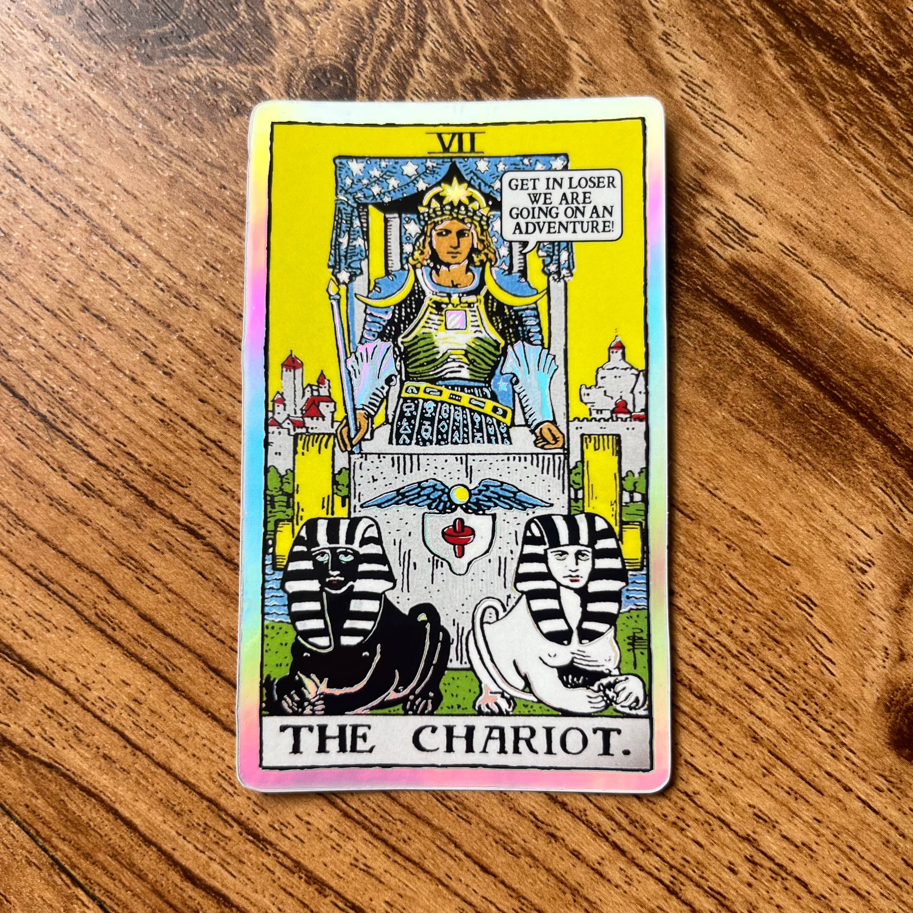 The Chariot Holographic Tarot Sticker