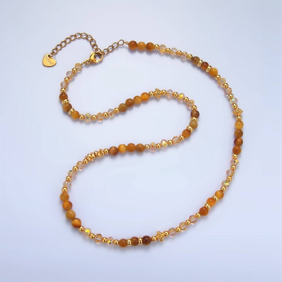 24K Gemstone Multifaceted Necklace