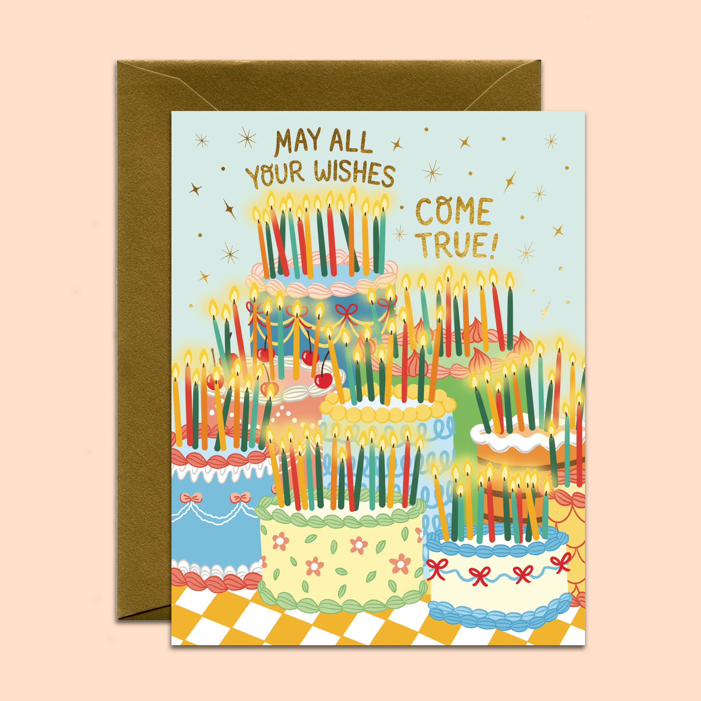 Retro Birthday Cakes Card