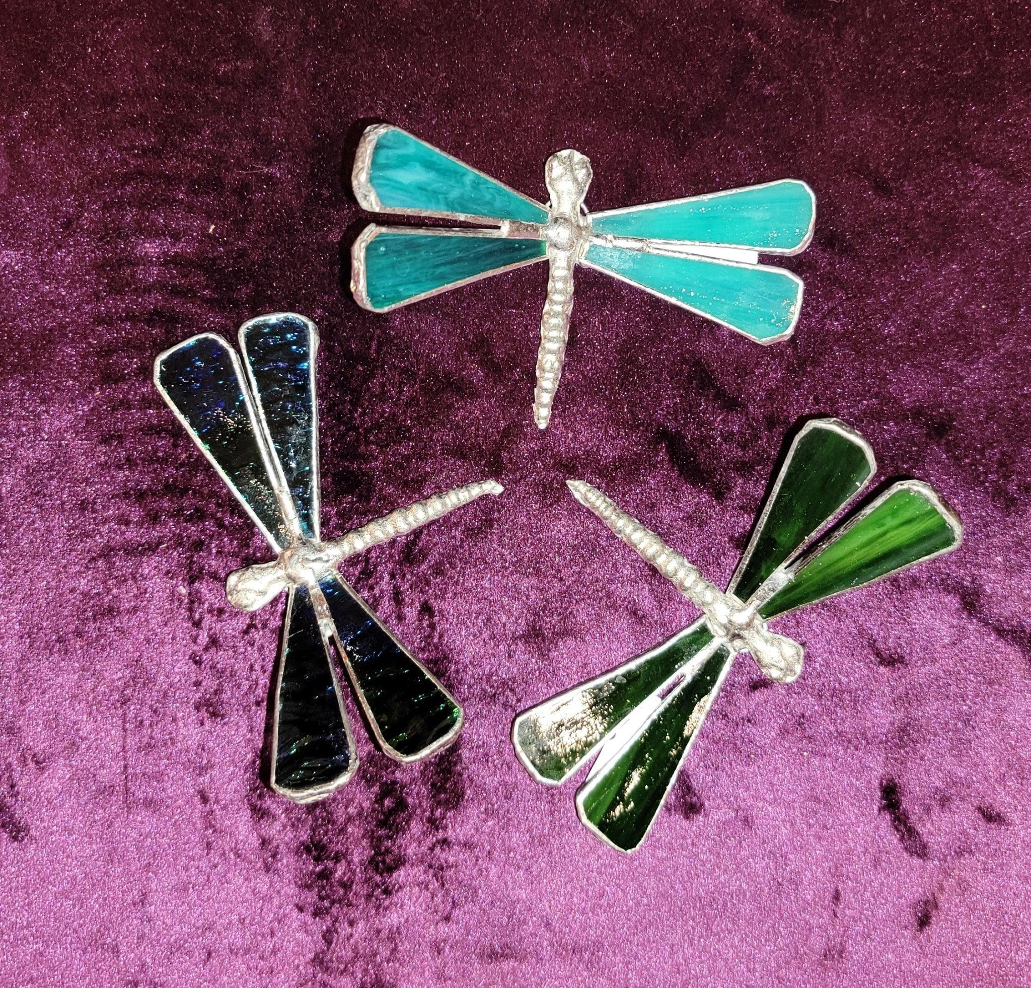 3D Dragonfly Stained Glass | 4" - Spiral Circle